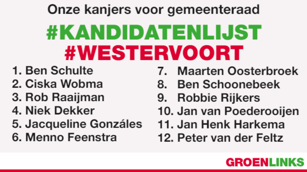 kandidaten GroenLinks Westervoort